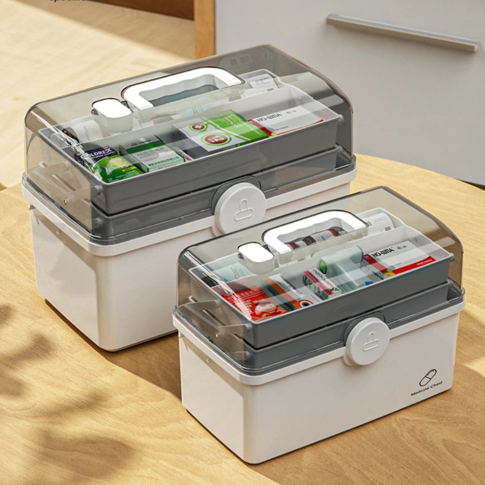 Home Aufbewahrung box große Kapazität tragbare medizinische Organisation Erste-Hilfe-Kit Werkzeug Kasten mit Griff mehr Schichtige Home-Klassifizierung