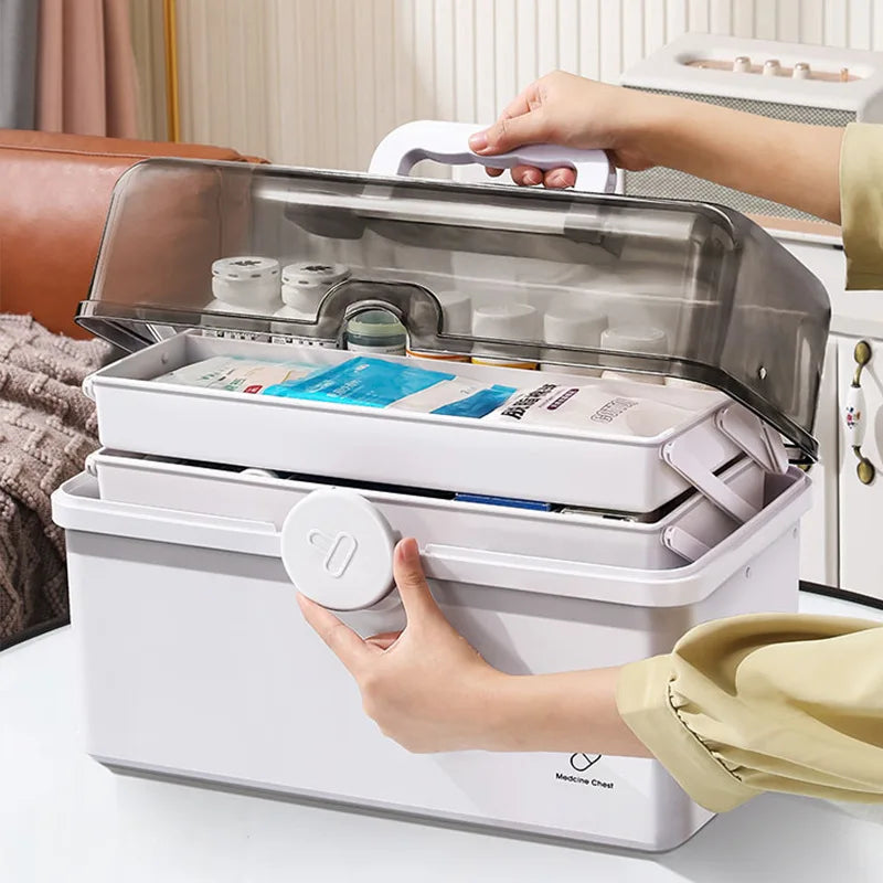 Home Aufbewahrung box große Kapazität tragbare medizinische Organisation Erste-Hilfe-Kit Werkzeug Kasten mit Griff mehr Schichtige Home-Klassifizierung